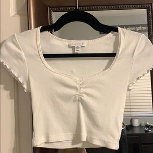 TOPSHOP white crop tee size 2
